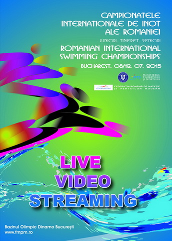 TRANSMISIE VIDEO LIVE - Campionatele<br />
internationale de inot ale Romaniei, 2015 / LIVE VIDEO STREAMING - Romanian<br />
International Swimming Championships, 2015